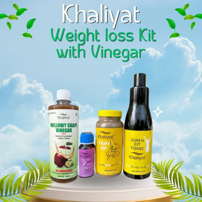 Khaliyat Ayurvedic Weight Loss Kit with Willowy Shape Vinegar – Natural Fat Burner & Detox Formula